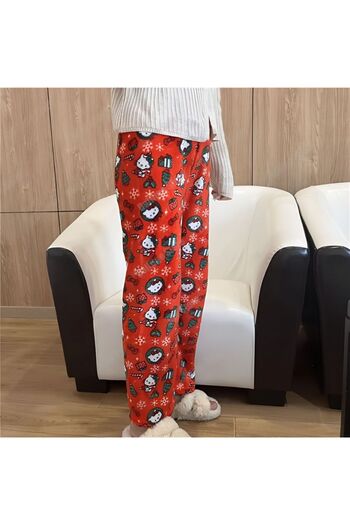 BANDAI L 45---52kg A New Sanrio Y2k Autumn Hello Kitty Batman Pajama Pants Cartoon Hip Hop Ladies Warm Cas