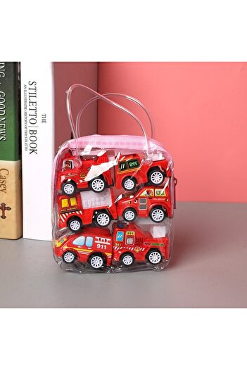 choice2 Fire Truck 6pcs Car Model Toy Pull Back Car Toys Mobile Vehicle Fire Truck Taxi Model Kid Mini Cars