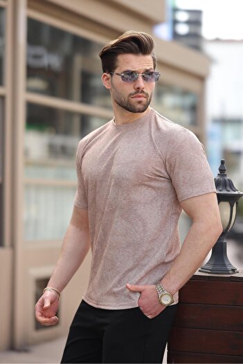 Madmext Καφέ Basic Ανδρικό T-shirt E7131