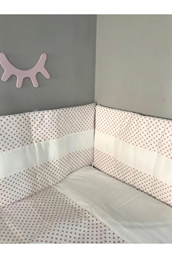 CherryPie Powder Polka Dot Baby Duvet Cover Set and Edge Protection 60X120