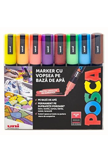 POSCA Set of 8 PC-5M markers in various colors