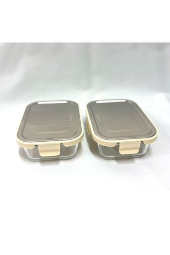Cooker Ckr3487 Glass Storage Container 640 ml Cream 2 Pieces