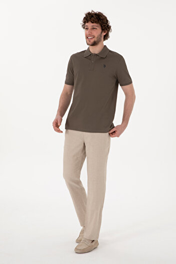 U.S. Polo Assn. Erkek Taş Slim Fit Kanvas Pantolon 50309113-VR049