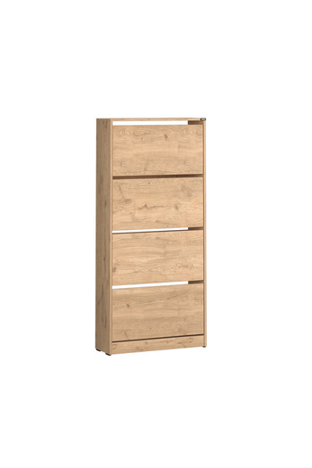 Adore Mobilya Flat Duo 4 Katlı Geniş Ayakkabılık - Florida Meşe 73x157x26 cm