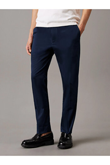 Calvin Klein Erkek Lastikli Bağlamalı Bel Cepli Uzun Boy Lacivert Pantolon K10K114467-CEF