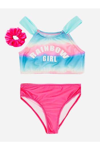 DEEP BEACH Gradient Printed Girls' Bikini Set