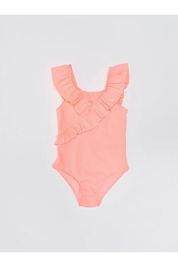DEEP BEACH Frilled striped fabric girls' swimsuit DB200789CM