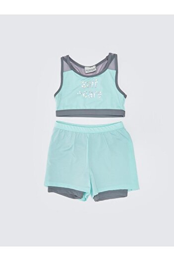 DEEP BEACH Girls' Bikini Suit with Shorts and Leggings
