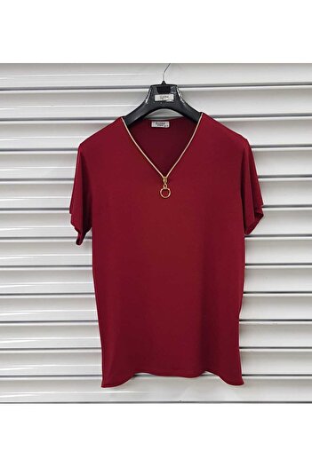 Esina Viscose Women's Blouse - Zippered Collar