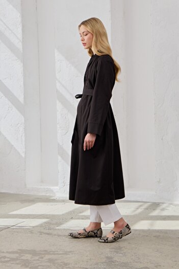 QANU Moon Trench Coat Black