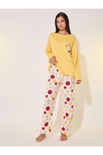 Take Two By Styli Graphic Print T-Shirt and Printed Pyjama Set