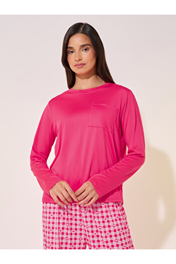 Take Two By Styli Round Neck Long Sleeve T-Shirt and Checked Pyjama Set