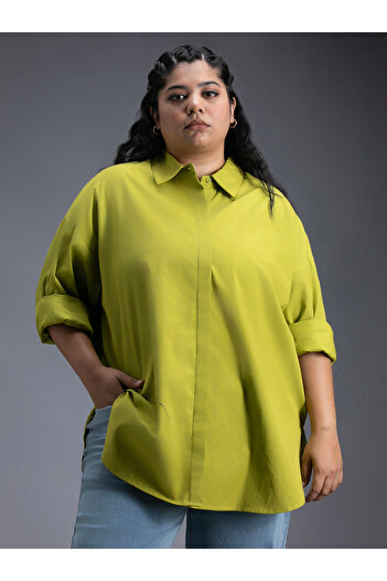 High Star By Styli Plus Size Classic Spread Collar Oversized Casual Shirt