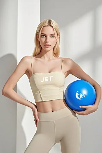 Jet Blue Mini Pilates Ball - 25 cm Balance and Blow Bar