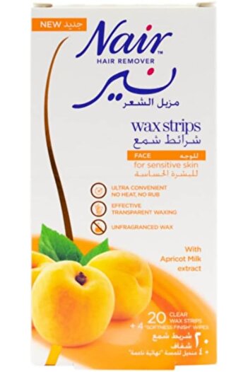 Nair facial wax strips apricot, 20 strips - pack of 1