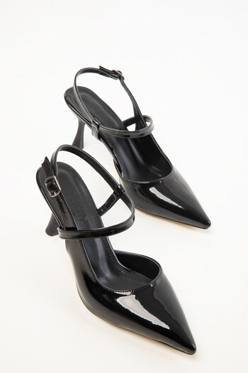 SOHO Black Patent Leather Women's Classic Heeled Shoes 20405