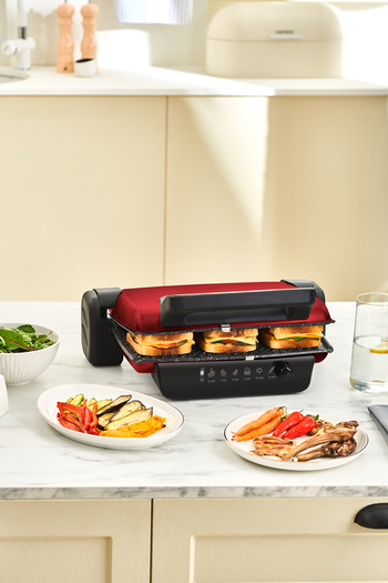 Karaca 6 Slice Red Grill and Toaster Crust Grill