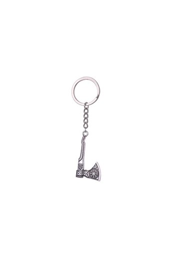 Viking Scandinavian Valknut Triquetra Kolovrat - Nordic Figure and Symbol Design Axe Steel Keychain