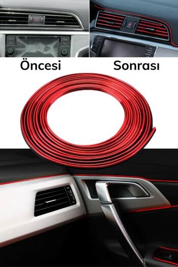 Buffer Red Car Auto Trim Decoration Strip Rubber Elastic Easy Installation 5m Strip Tape