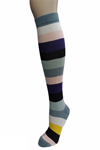 Bross Circle Pattern Knee-Length Cotton Women's Socks