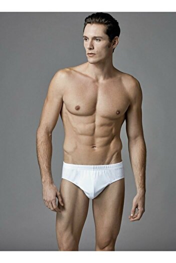 Eros Ανδρικά Slip 2 Pack - Χτενισμένα Βαμβακερά, Λευκά, Ers034