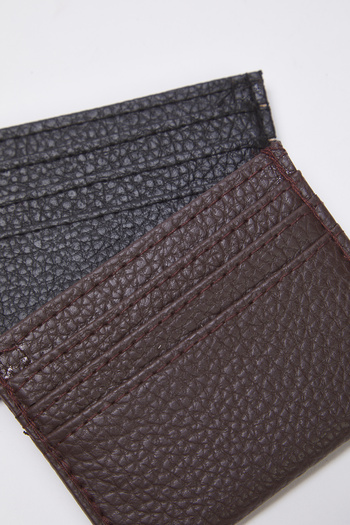 TRENDYOL SHOES Black-Brown Textured 2-Pack Men's Wallet Card Holder Takss25Cu00001