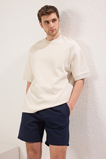 Trendyol Collection Темно-сині шорти та бермуди Regular Fit Canvas 100% бавовна TMNSS23SR00074