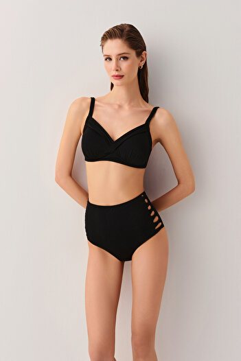 SUWEN Yüksek Bel Yanı Biyeli Bikini Alt