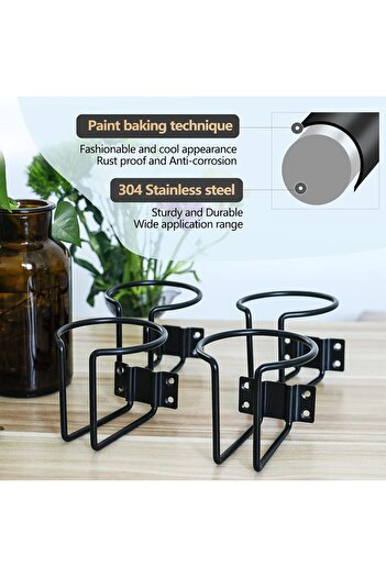 fulina 2PCS Wall Mounted Cup Holder,Stainless Steel Universal Drink Holders,for Boat/ Car/ Hotel, etc.