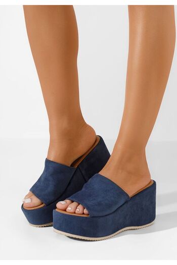 B T Shoes Papuci cu platformă Belona albastri