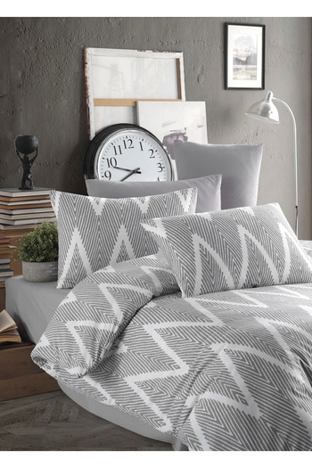 Eponj Home Gray Oliva Double Duvet Cover Set