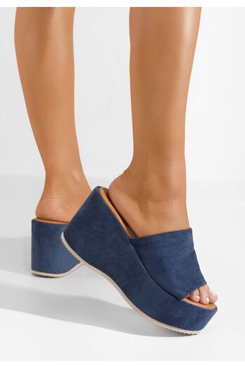 B T Shoes Papuci cu platformă Belona albastri