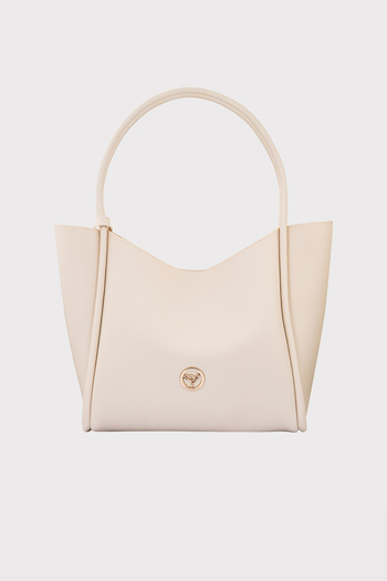 Garbalia Women's Beige Shoulder and Shoulder Bag with Wide Compartment Magnet Closure with Athens Puppy Wallet