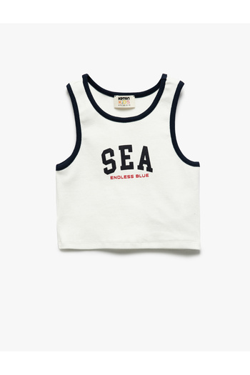 Koton Cotton Crew Neck Sleeveless Printed Crop Undershirt