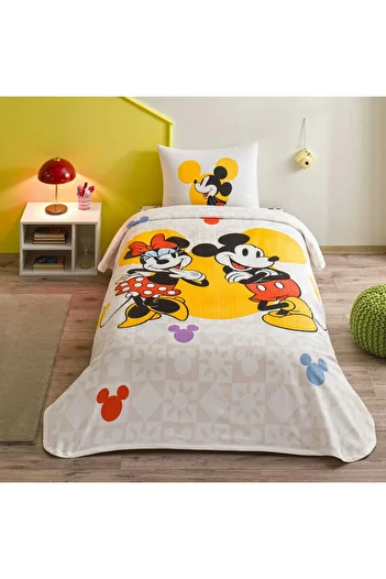 Taç Crown New Season-Licensed Disney Minnie & Mickey Botanical Single Diaper Set