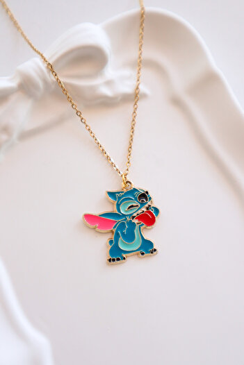 EFBUTİK Gold Color Chain Tongue Out Stitch Imported Necklace