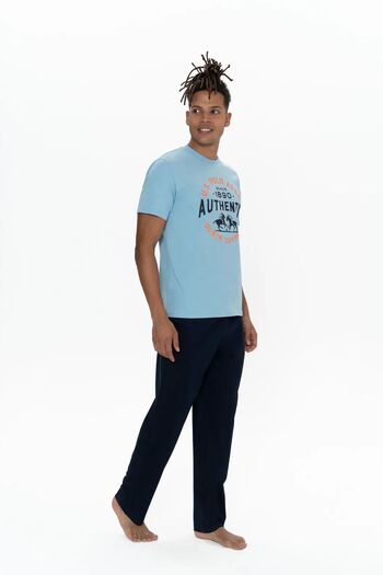 U.S. Polo Assn. U.S. Polo Assn. 18900 Set de pijamale pentru bărbați, albastru, cu jumătate de mânecă, cu gât rotund