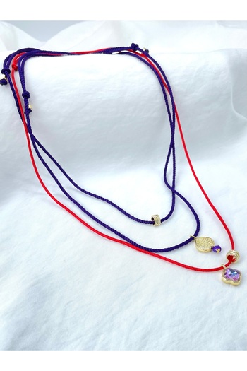 Concept HuBuTU Set of 3 Minimal Twisted Rope Luck Evil Eye Necklace
