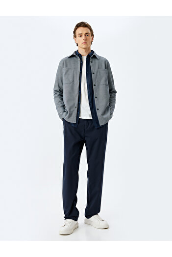 Koton Long Sleeve Button Pocket Detail Viscose Blend Shirt Jacket