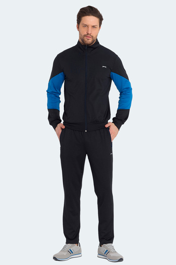 Slazenger Σετ ανδρικής φόρμας RAPID με φερμουάρ, όρθιο γιακά και τσέπες σε μπλε ναυτικό χρώμα