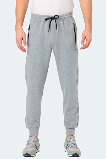 Slazenger Neal Ktn Men's Gray Sweatpants with Zipper Pockets