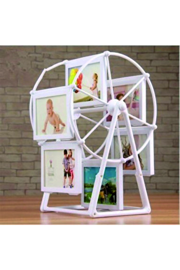 Lizpo Decor 12 Photo Girl's Room Gift White Movable Ferris Wheel Mill Frame