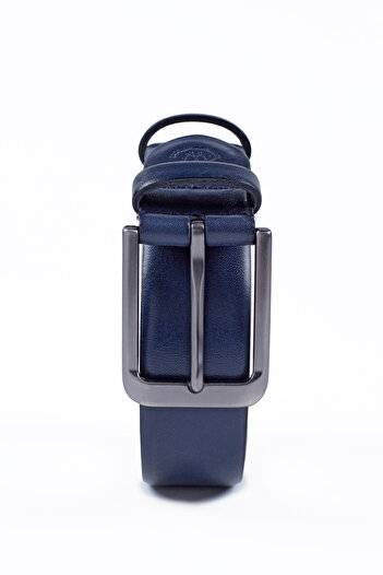 Hemington Handmade Navy Blue Classic Leather Belt
