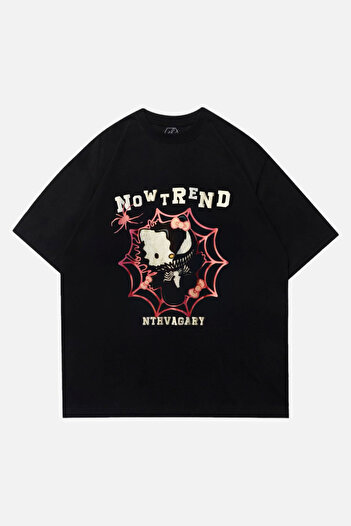 EFBUTİK Μαύρο Unisex T-Shirt Hello Kitty Web Nowtrend