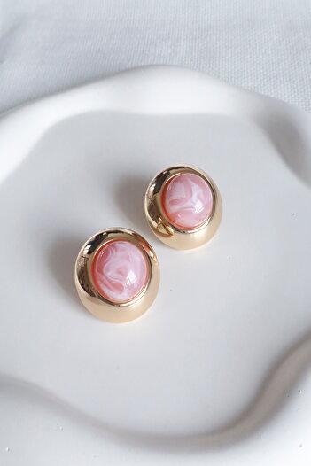 DEMOKAN Vintage Design Women's Earrings - Special Button and Non-Tarnish Detail