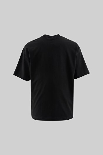 Machinist Men's Printed and Zebra Oversize Black T-Shirt