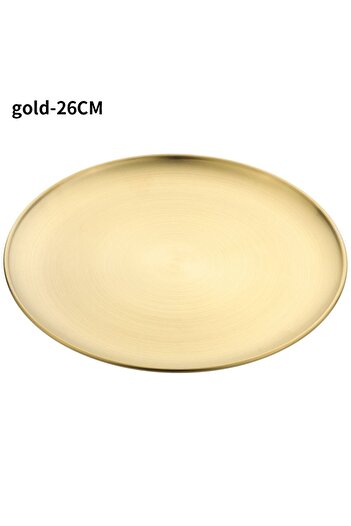 Choice 17CM gold Stainless Steel Metal Dining Disc Round Bone Spitting Dish High Quality Shallow Tray Gold