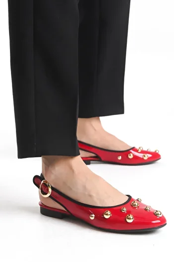 Niloshka Inferno Red Patent Leather Extra Soft Troc Women's Ballerinas