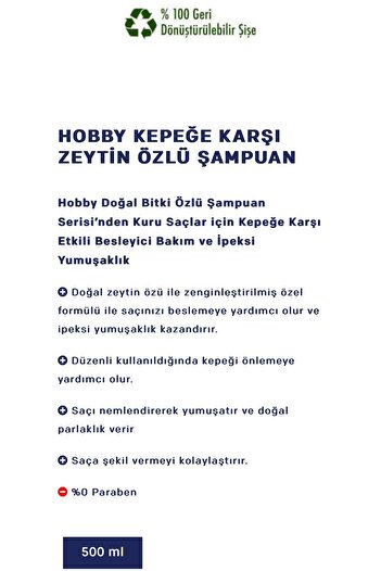 Hobby Olive Extract Shampoo Against Dandruff 500 Mlx3