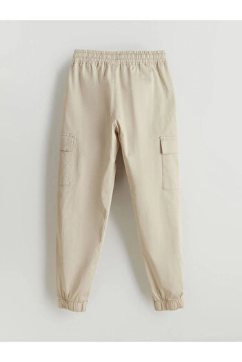 LC Waikiki Lcw Kids Black Elastic Waist Boy Cargo Jogger Pants